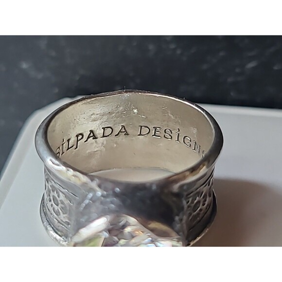 Silpada Queen For A Day 925 Sterling Silver Cubic Zirconia Floral Ring SIZE US 9 - Picture 6 of 10